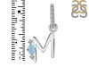 Aquamarine & White Topaz Alphabet M Pendant AQM-RDA-39.