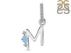 Aquamarine & White Topaz Alphabet M Pendant AQM-RDA-39.