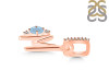 Aquamarine & White Topaz Alphabet M Pendant AQM-RDA-39.