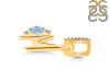 Aquamarine & White Topaz Alphabet M Pendant AQM-RDA-39.