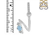 Aquamarine & White Topaz Alphabet N Pendant AQM-RDA-40.
