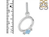 Aquamarine & White Topaz Alphabet O Pendant AQM-RDA-41.
