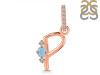 Aquamarine & White Topaz Alphabet P Pendant AQM-RDA-42.