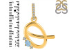 Aquamarine & White Topaz Alphabet Q Pendant AQM-RDA-43.