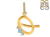 Aquamarine & White Topaz Alphabet Q Pendant AQM-RDA-43.