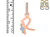 Aquamarine & White Topaz Alphabet R Pendant AQM-RDA-44.