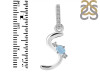 Aquamarine & White Topaz Alphabet S Pendant AQM-RDA-45.