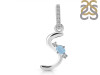 Aquamarine & White Topaz Alphabet S Pendant AQM-RDA-45.