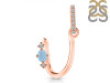 Aquamarine & White Topaz Alphabet U Pendant AQM-RDA-47.