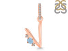 Aquamarine & White Topaz Alphabet V Pendant AQM-RDA-48.