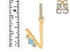 Aquamarine & White Topaz Alphabet V Pendant AQM-RDA-48.