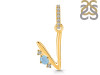 Aquamarine & White Topaz Alphabet V Pendant AQM-RDA-48.