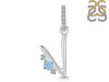 Aquamarine & White Topaz Alphabet V Pendant AQM-RDA-48.
