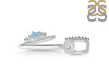 Aquamarine & White Topaz Alphabet V Pendant AQM-RDA-48.