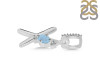 Aquamarine & White Topaz Alphabet X Pendant AQM-RDA-50.