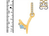 Aquamarine & White Topaz Alphabet Y Pendant AQM-RDA-51.