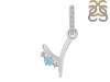 Aquamarine & White Topaz Alphabet Y Pendant AQM-RDA-51.