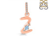 Aquamarine & White Topaz Alphabet Z Pendant AQM-RDA-52.