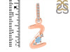 Aquamarine & White Topaz Alphabet Z Pendant AQM-RDA-52.