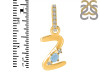 Aquamarine & White Topaz Alphabet Z Pendant AQM-RDA-52.