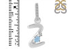 Aquamarine & White Topaz Alphabet Z Pendant AQM-RDA-52.