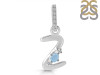 Aquamarine & White Topaz Alphabet Z Pendant AQM-RDA-52.