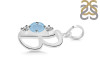 Aquamarine & White Topaz Alphabet B Pendant AQM-RDA-54.