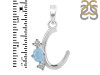 Aquamarine & White Topaz Alphabet C Pendant AQM-RDA-55.