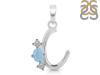 Aquamarine & White Topaz Alphabet C Pendant AQM-RDA-55.