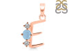 Aquamarine & White Topaz Alphabet E Pendant AQM-RDA-57.