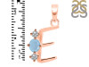 Aquamarine & White Topaz Alphabet E Pendant AQM-RDA-57.