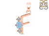 Aquamarine & White Topaz Alphabet F Pendant AQM-RDA-58.