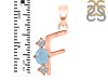 Aquamarine & White Topaz Alphabet F Pendant AQM-RDA-58.