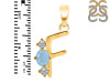 Aquamarine & White Topaz Alphabet F Pendant AQM-RDA-58.
