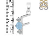 Aquamarine & White Topaz Alphabet F Pendant AQM-RDA-58.