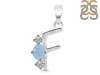 Aquamarine & White Topaz Alphabet F Pendant AQM-RDA-58.