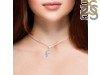 Aquamarine & White Topaz Alphabet F Pendant AQM-RDA-58.