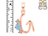 Aquamarine & White Topaz Alphabet G Pendant AQM-RDA-59.