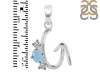Aquamarine & White Topaz Alphabet G Pendant AQM-RDA-59.