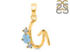 Aquamarine & White Topaz Alphabet G Pendant AQM-RDA-59.