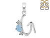 Aquamarine & White Topaz Alphabet G Pendant AQM-RDA-59.