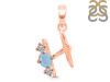 Aquamarine & White Topaz Alphabet H Pendant AQM-RDA-60.