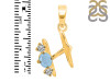 Aquamarine & White Topaz Alphabet H Pendant AQM-RDA-60.