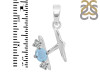 Aquamarine & White Topaz Alphabet H Pendant AQM-RDA-60.