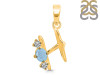 Aquamarine & White Topaz Alphabet H Pendant AQM-RDA-60.