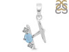 Aquamarine & White Topaz Alphabet H Pendant AQM-RDA-60.