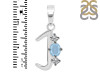 Aquamarine & White Topaz Alphabet J Pendant AQM-RDA-62.