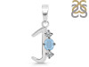 Aquamarine & White Topaz Alphabet J Pendant AQM-RDA-62.