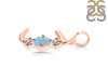 Aquamarine & White Topaz Alphabet J Pendant AQM-RDA-62.