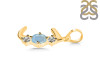 Aquamarine & White Topaz Alphabet J Pendant AQM-RDA-62.
